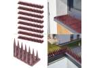 Pigeon spikes bird rail deterrent plastic dense brown 8pcs 43 cm 2