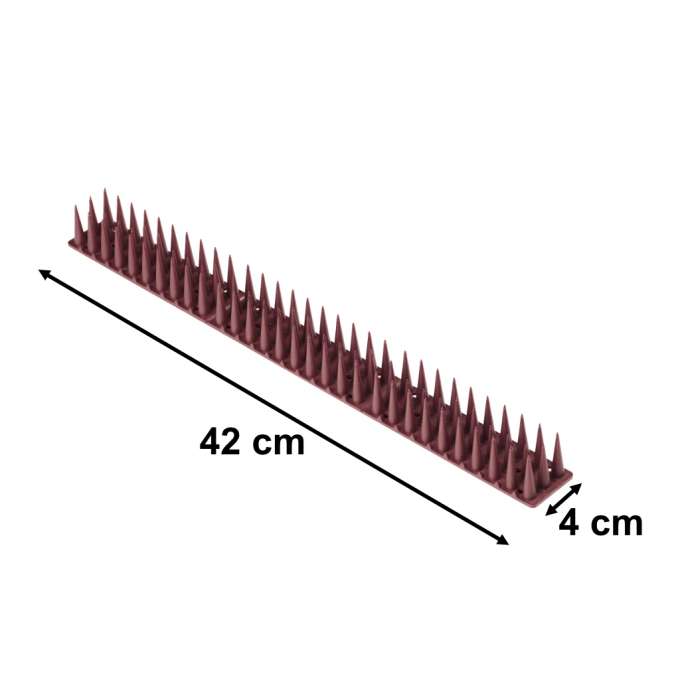Pigeon spikes bird rail deterrent plastic dense brown 8pcs 43 cm