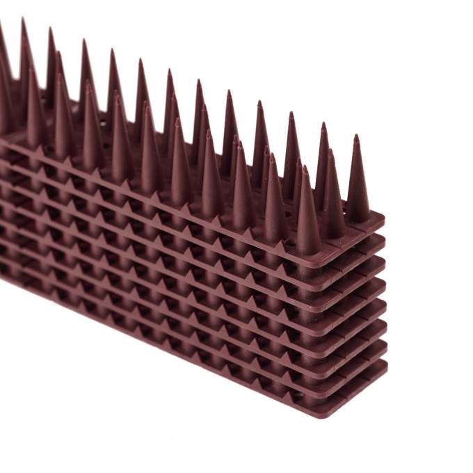 Pigeon spikes bird rail deterrent plastic dense brown 8pcs 43 cm