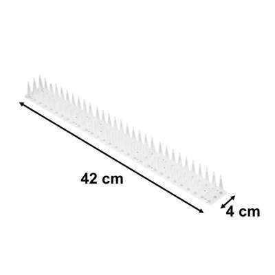 Pigeon spikes strip bird deterrent plastic dense white 8pcs 43 cm