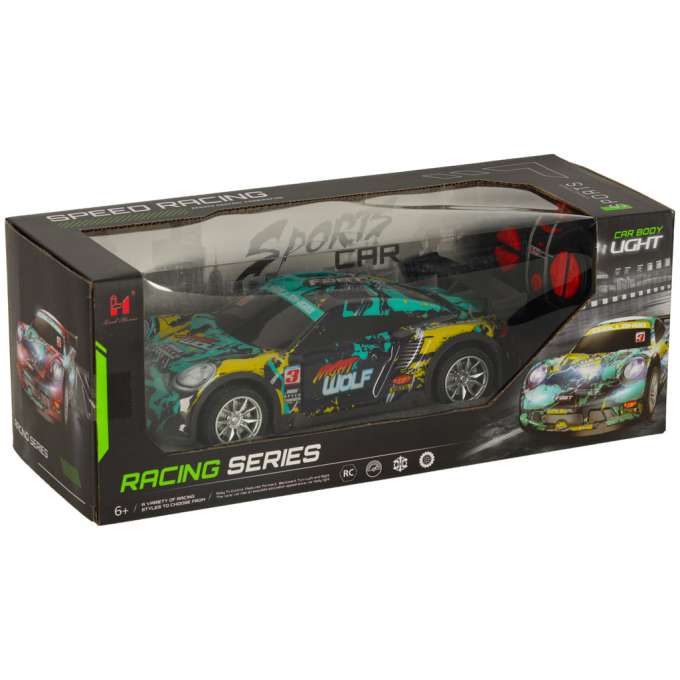 RC sports car blue yellow