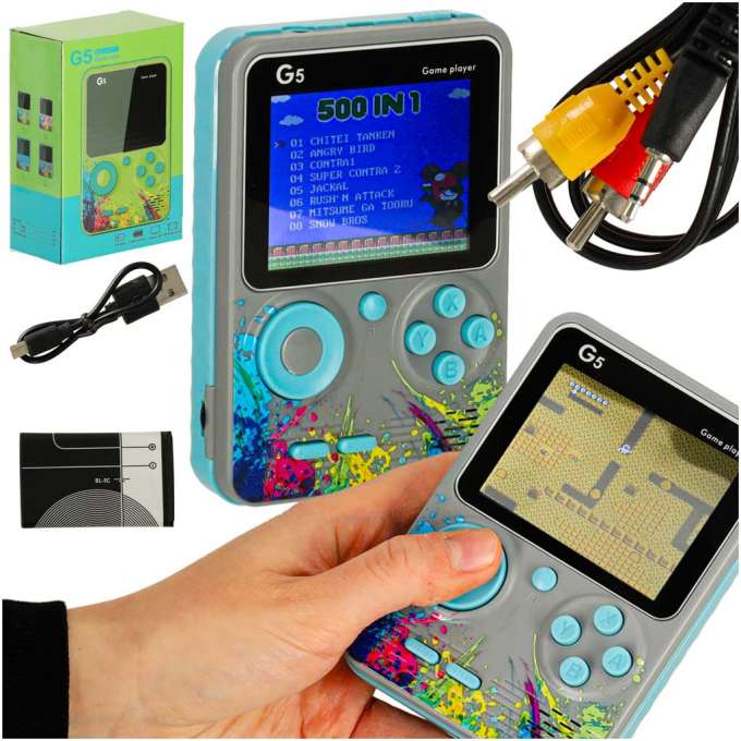 Retro grey mini portable games console