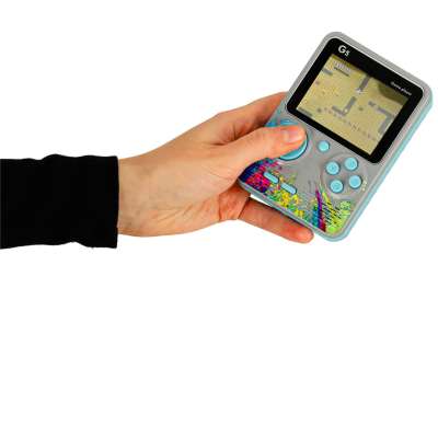 Retro grey mini portable games console