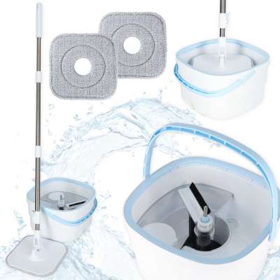 Rotary rectangular mop clean dirty water