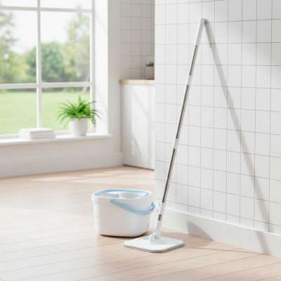 Rotary rectangular mop clean dirty water