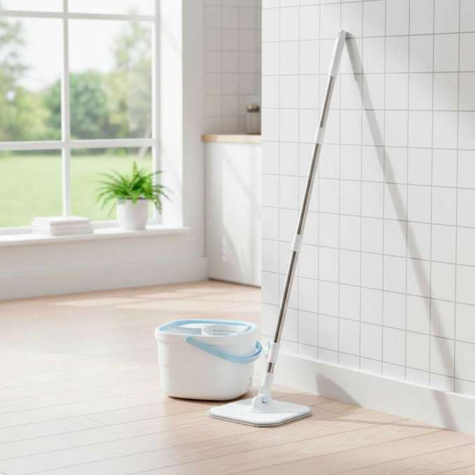 Rotary rectangular mop clean dirty water