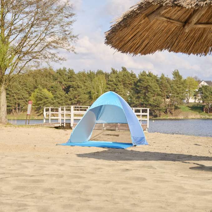 Self-folding garden beach tent blue
