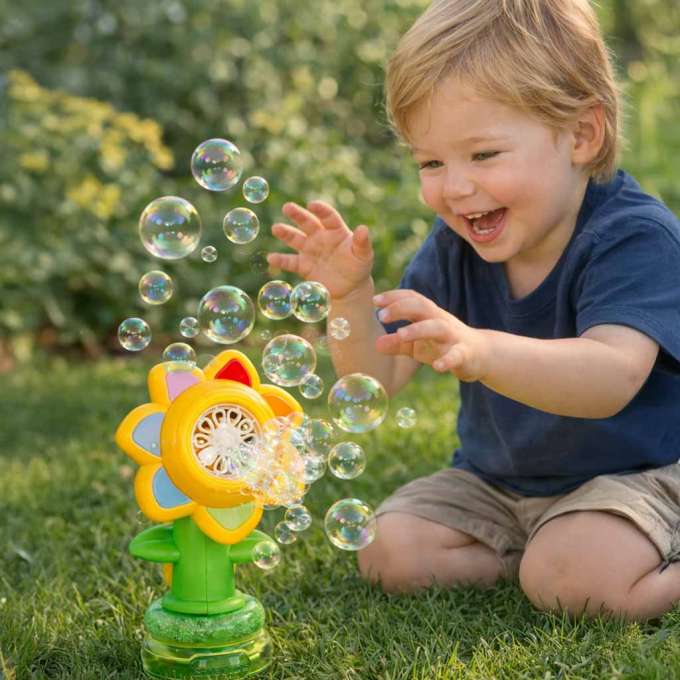 Soap bubble machine flower dancing lights