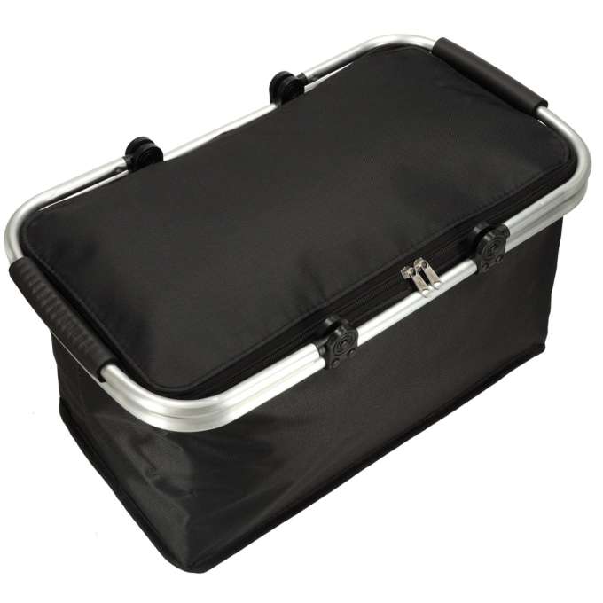 Thermal folding picnic basket black