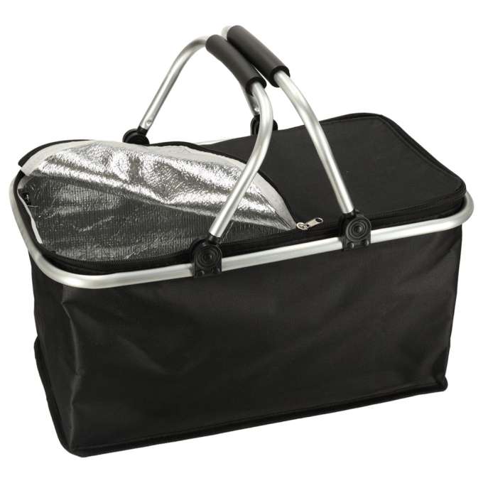 Thermal folding picnic basket black
