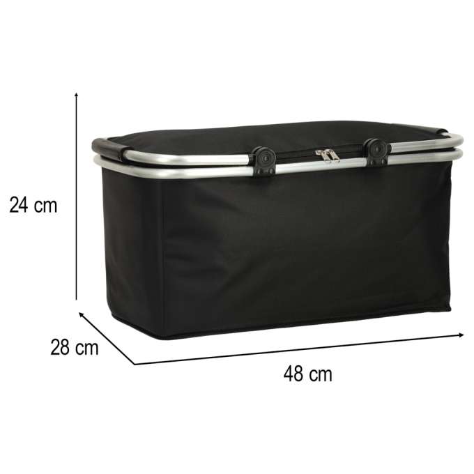 Thermal folding picnic basket black