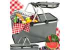 Thermal folding picnic basket grey 1