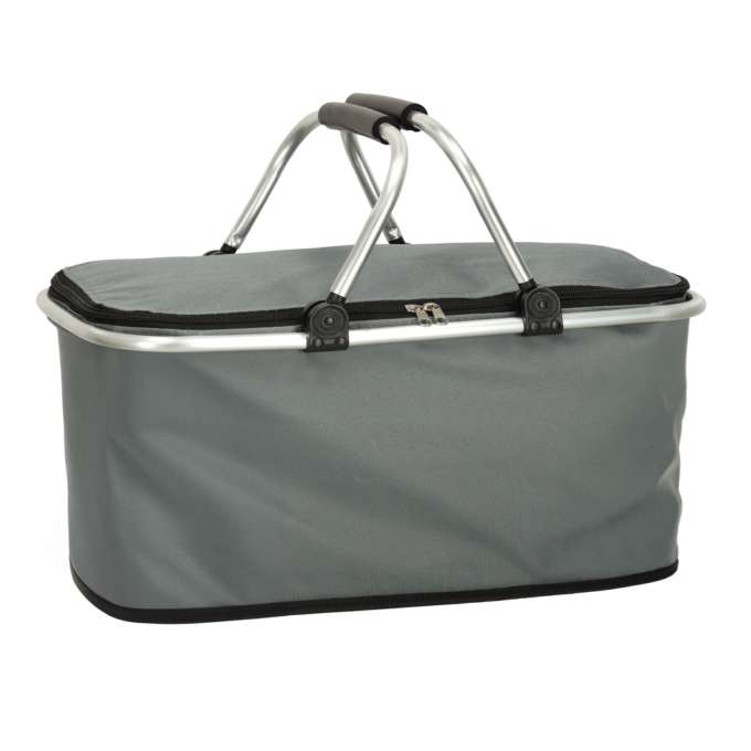 Thermal folding picnic basket grey