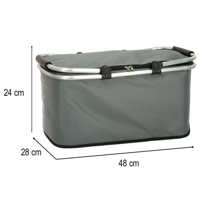 Thermal folding picnic basket grey