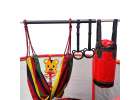 Trampoline for children garden ball net basketball 155cm red 7