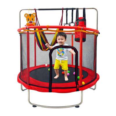 Trampoline for children garden ball net basketball 155cm red