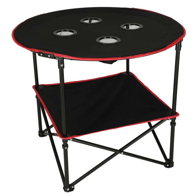 Travel table folding with cover black