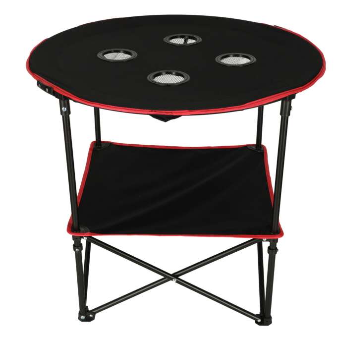 Travel table folding with cover black