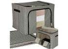 Wardrobe linen organiser 100L white black 1