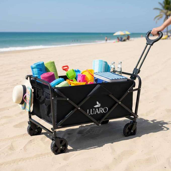 Wózek transportowy na zakupy plażowy składany 100l