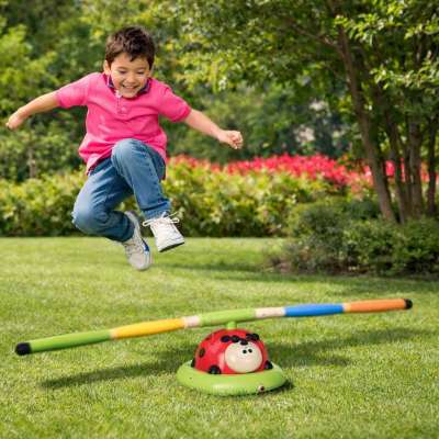 Arcade game for children jump rope launcher target throw ladybug 3-in-1