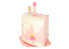 Birthday cake piled for cutting pink 9