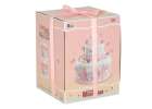 Birthday cake piled for cutting pink 11