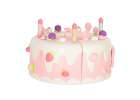 Birthday cake piled for cutting pink 3