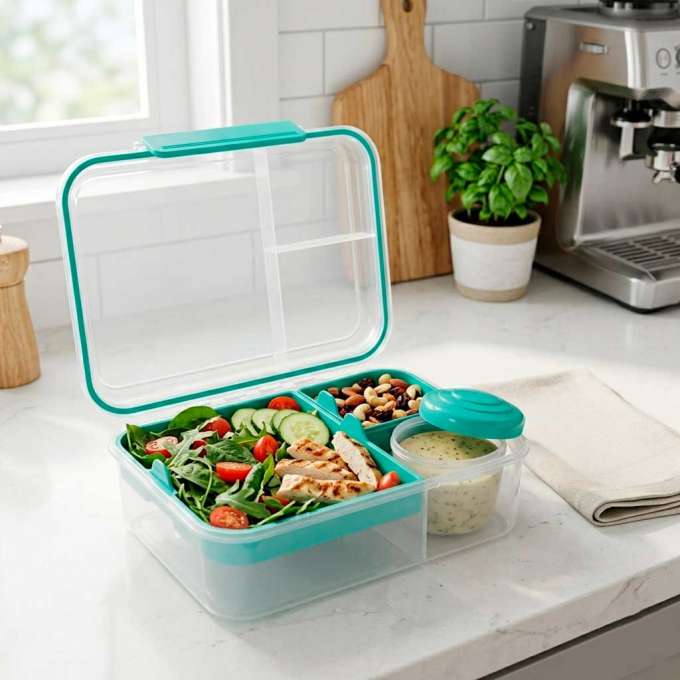 Breakfast lunchbox split 2200ml mint