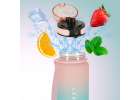 Butelka na wodę bidon ze słomką uchwytem sportowy 600ml różowo-niebieski 10