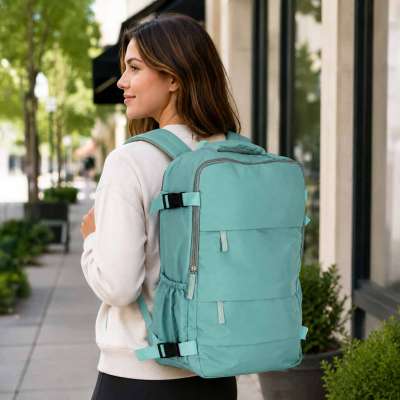 Cabin travel backpack carry-on luggage grey 45x30 cm