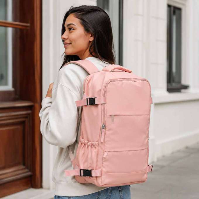 Cabin travel backpack carry-on luggage pink 45x30 cm