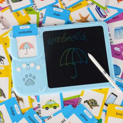 Card reader for learning English vocabulary fade 8.5'' fiche blue