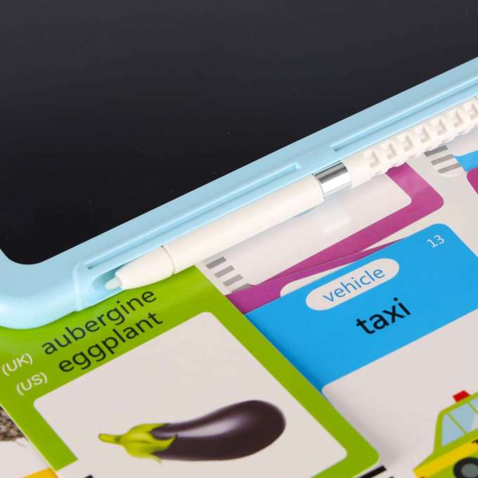 Card reader for learning English vocabulary fade 8.5'' fiche blue