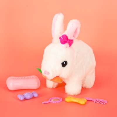Carrot bunny rabbit walks wiggles ears