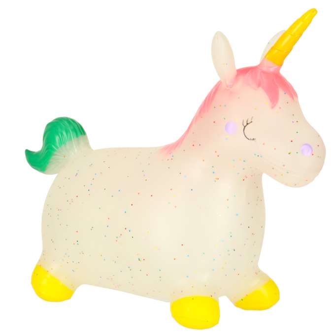 Children's rubber jumping unicorn