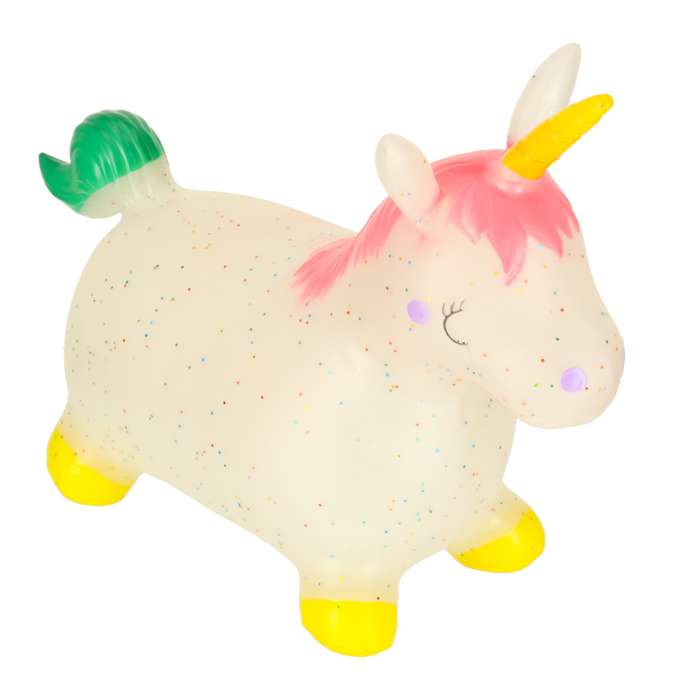 Children's rubber jumping unicorn