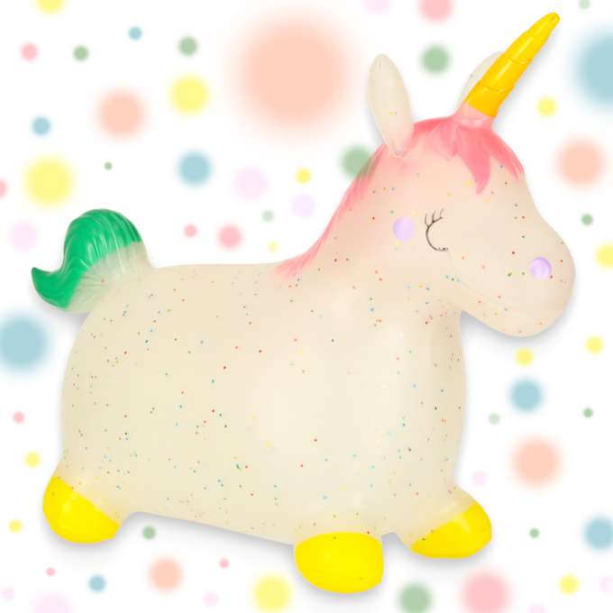 Children's rubber jumping unicorn