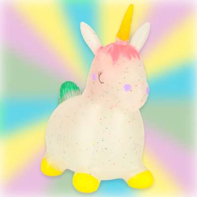 Children's rubber jumping unicorn