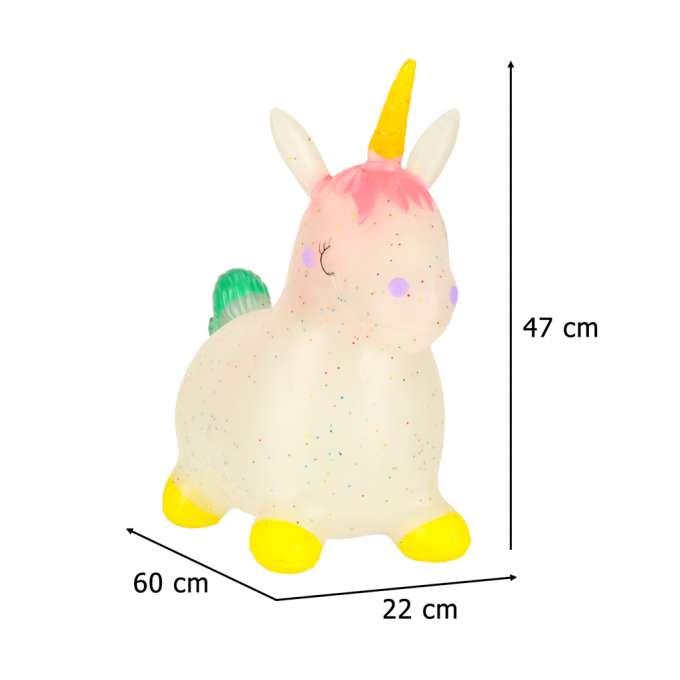 Children's rubber jumping unicorn