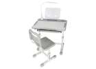 Children's school desk adjustable chair LED lamp USB grey 2