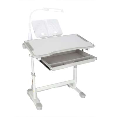 Children's school desk adjustable chair LED lamp USB grey