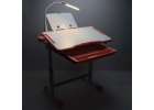 Children's school desk adjustable chair LED lamp USB pink 11