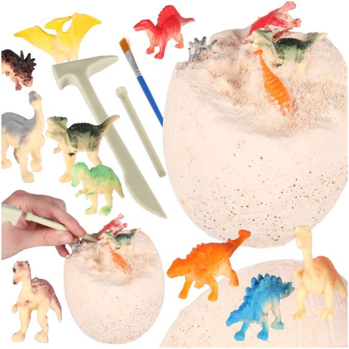 Dinozaury wykopaliska jajko dinozaura 12 figurek zestaw archeologiczny