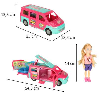 Doll Camper Van Playset with Accessories Doll Pool