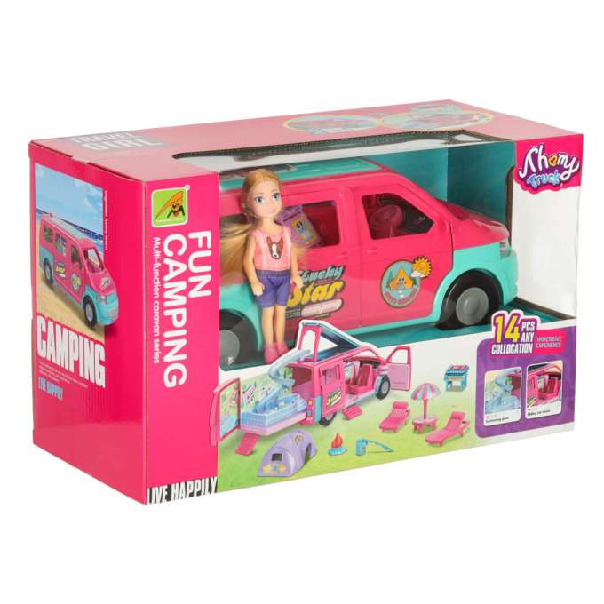 Doll Camper Van Playset with Accessories Doll Pool