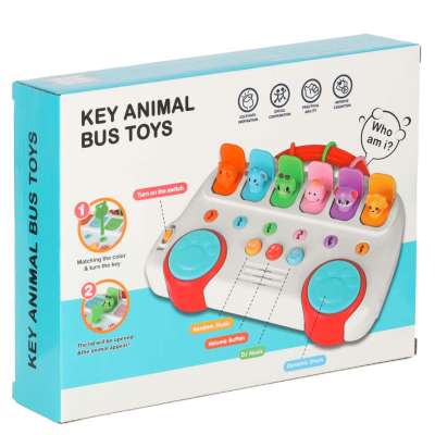 Educational bus playing pop-up animals keys