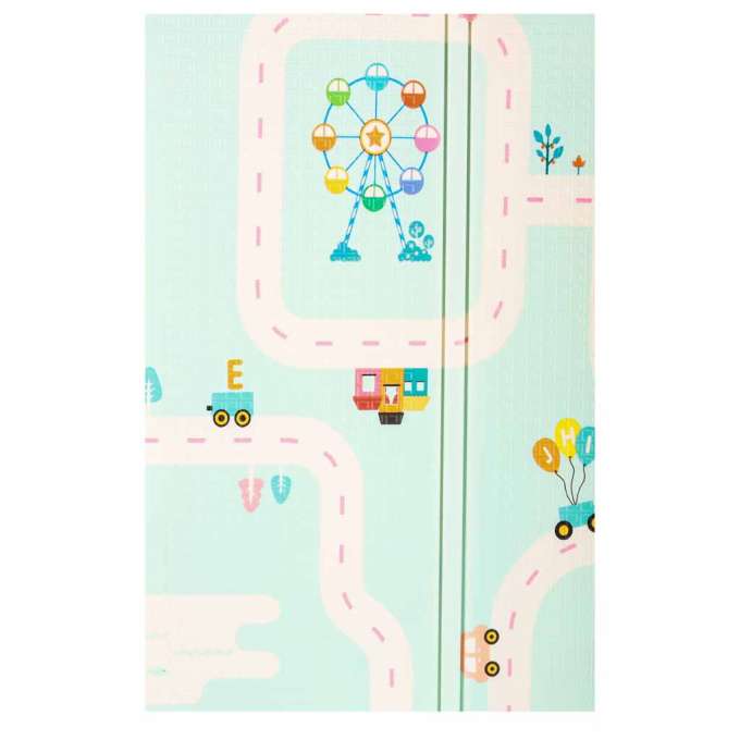 Educational foam mat double-sided folding panda street 180 x 200cm