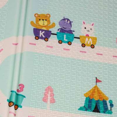 Educational foam mat double-sided folding panda street 180 x 200cm