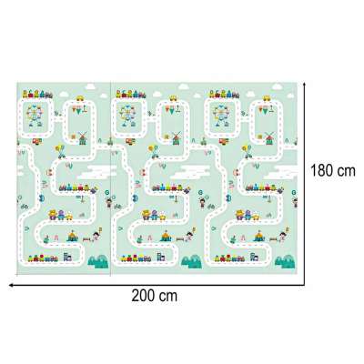 Educational foam mat double-sided folding panda street 180 x 200cm